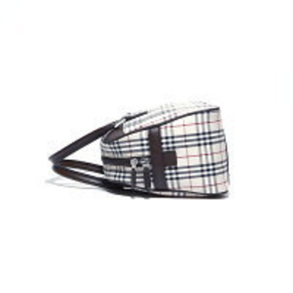 BURBERRY Nova Check Handbag Canvas Beige Brown - Picture 1 of 11